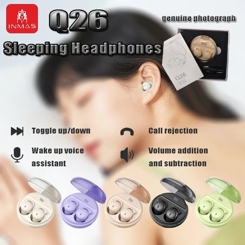 Imagen 2 del producto INMAS-auriculares inalámbricos Q26 ENC Mini, portátiles, Bluetooth, intrauditivos, reducción de ruido, auriculares invisibles para dormir, micrófono HD