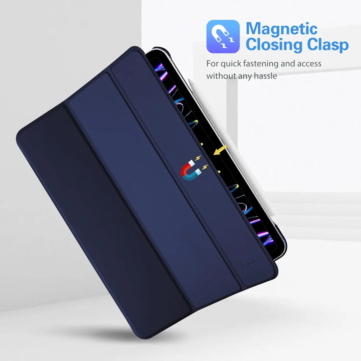 غطاء لجهاز iPad Pro 11 بوصة حافظة رفيعة بحامل خلفي صلب غطاء ذكي لجهاز iPad Pro 11 4th Gen 2022/3rd Gen 2021/ 2nd Gen 2020