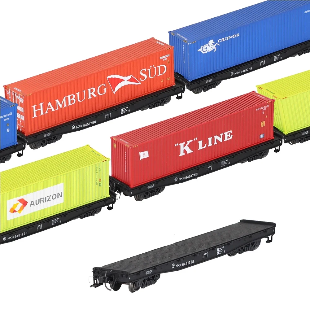 Ho 1:87 Trein Flatbed Truck Model Nx 17K Box Flatbed Transport Truck Met Container Optionele Trein Model Speelgoed