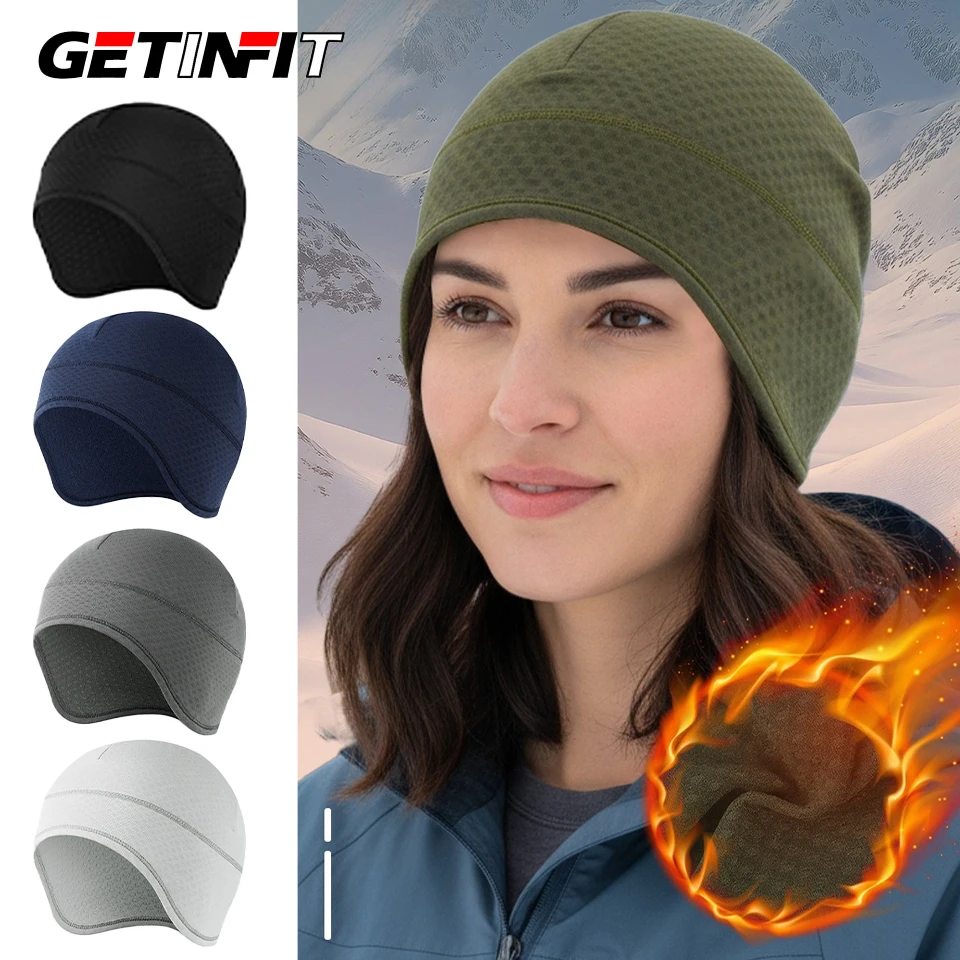 

Флисовая шапка GETINFIT, удлиненные защитные наушники, спортивный пуловер для бега, катания на лыжах, сохраняющая тепло, шлем, внутренняя подкладка, велосипедная кепка унисекс