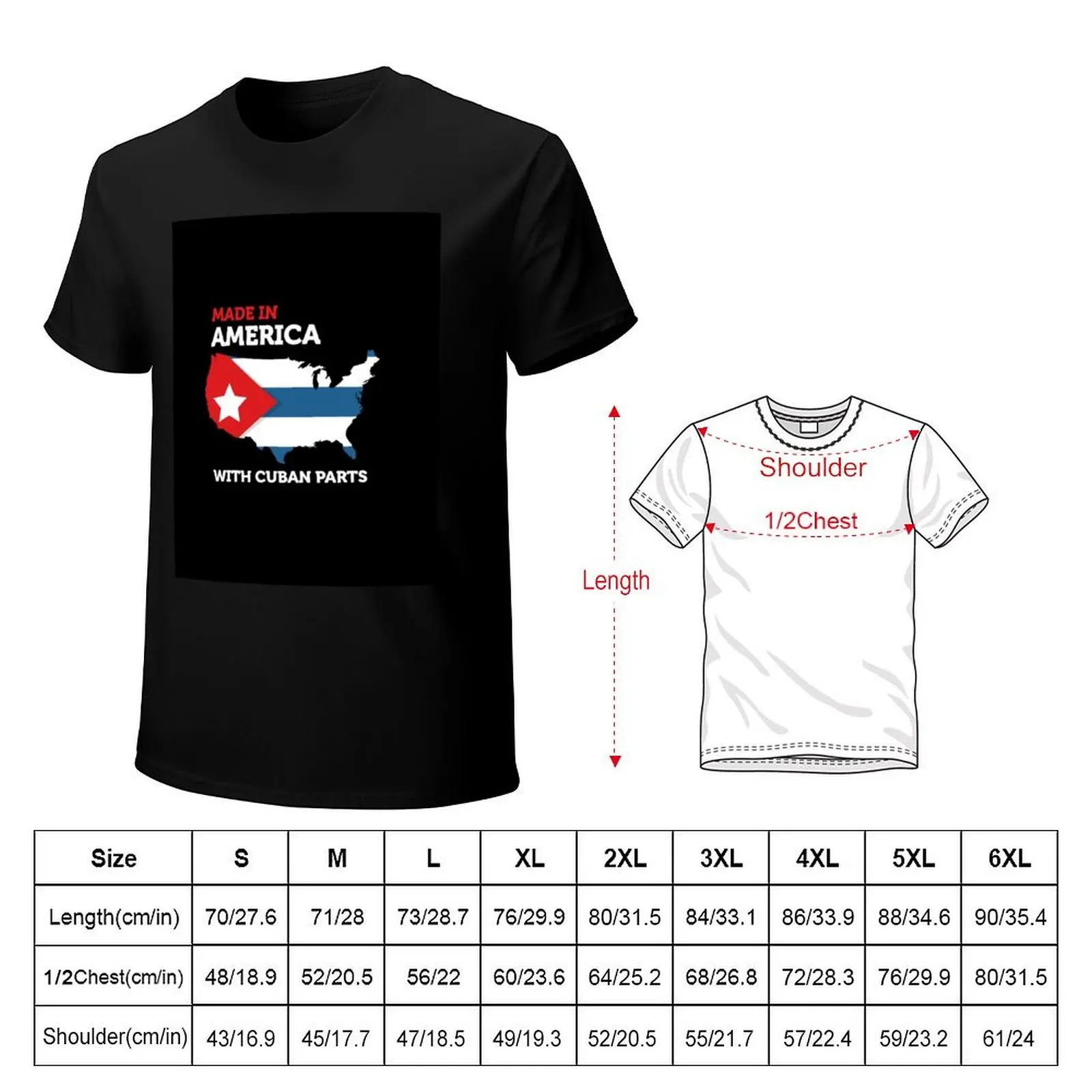 Made in America With Cuban Parts Cuba USA Gifts Funny. T-Shirt Essential Solid Color T-Shirt