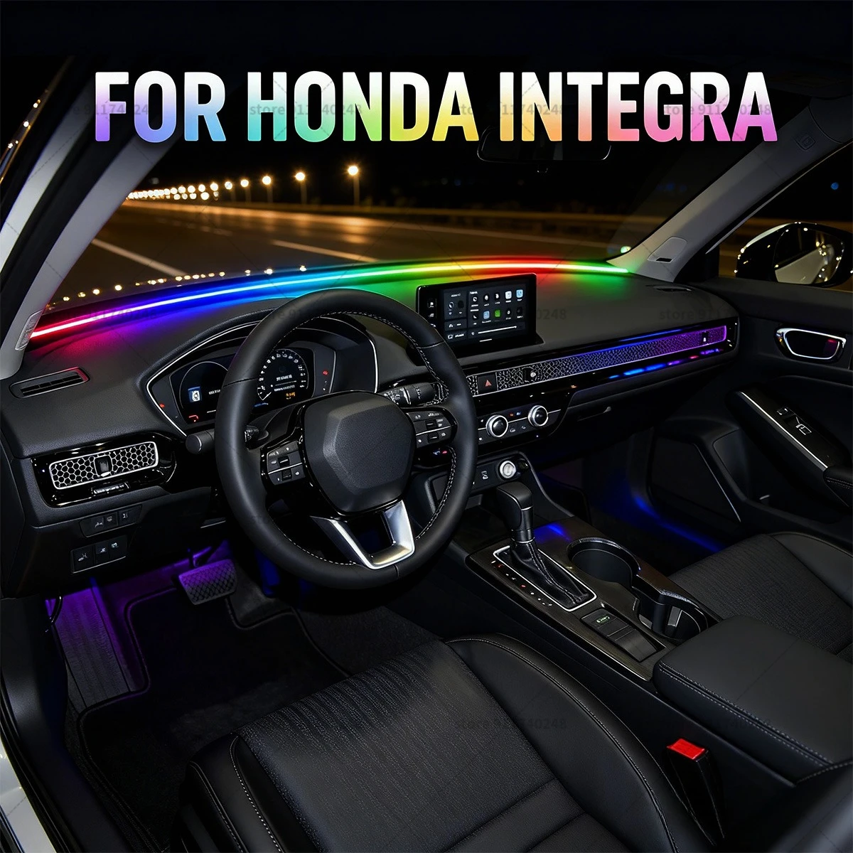 

Для Honda Integra автомобильная декоративная световая полоса, красочная акриловая звукоизоляционная полоса для переднего лобового стекла, свет окружающей среды