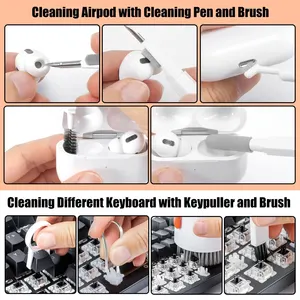 20 in 1 Computer Keyboard Cleaning Kit, tablet, camera, phone screen, clean tools, key extractor, wire papner, clean brush with storage 8 Main Screen Wiper Sales - №1
