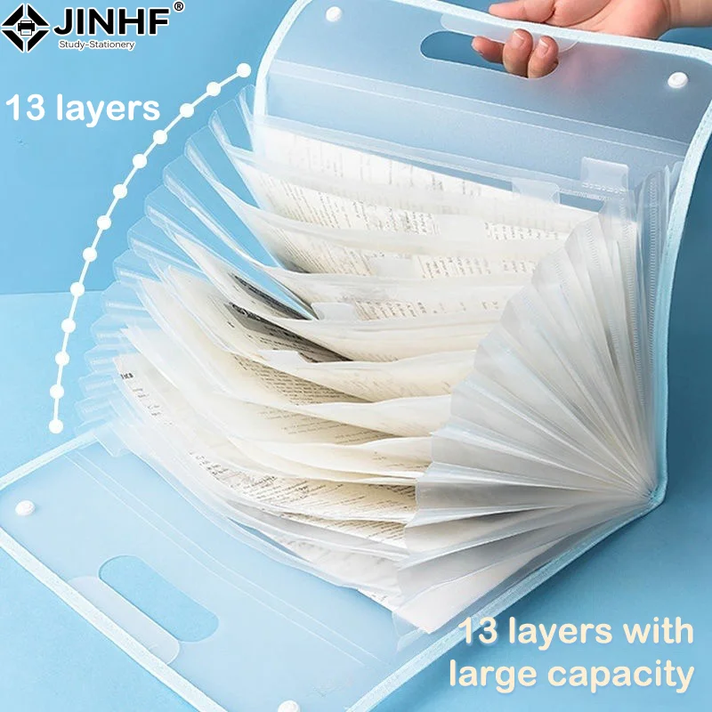

13 Pocket File Folders Portable A4 Letter Size Accordian Document Organizer Handheld Bag For Classroom Office Home Storage