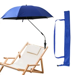 8 Bones 360° Beach Chair Umbrella Adjustable Shade Umbrella 42 Inch Beach Umbrella with Universal Clamp for Outdoor Beach Garden