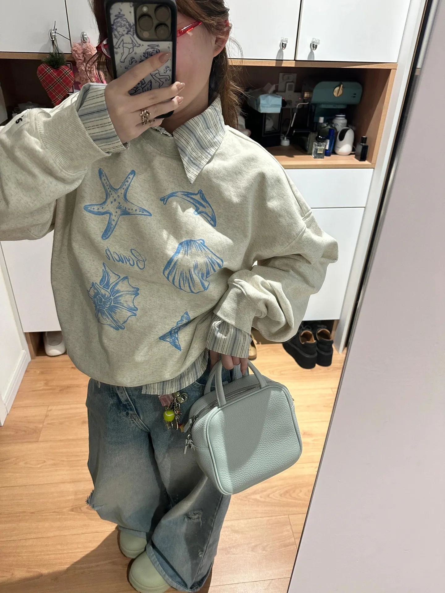 한국 스타일 유니섹스 오버사이즈 크루넥 스웨트셔츠 손으 - Oversized Crewneck Fleece 리뷰 및 가격