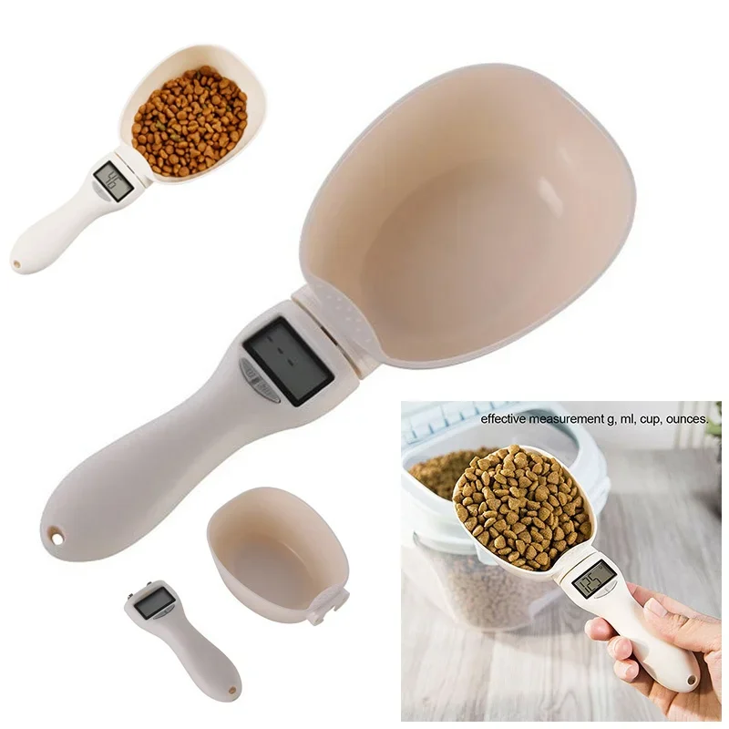 

Pet Food Scale LCD Electronic Precision Weighing Tool Dog Cat Feeding Food Measuring Spoon Digital Display Kitchen Scale