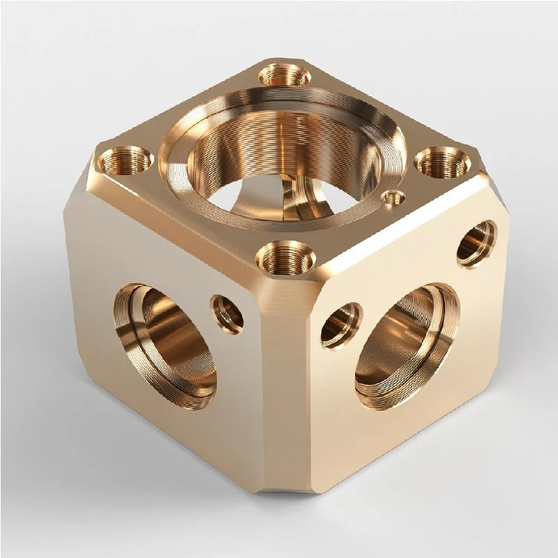 5-Axis CNC Machined 6061 Aluminum Hydraulic Manifold Block Green Anodized Oil Distribution Valve Base