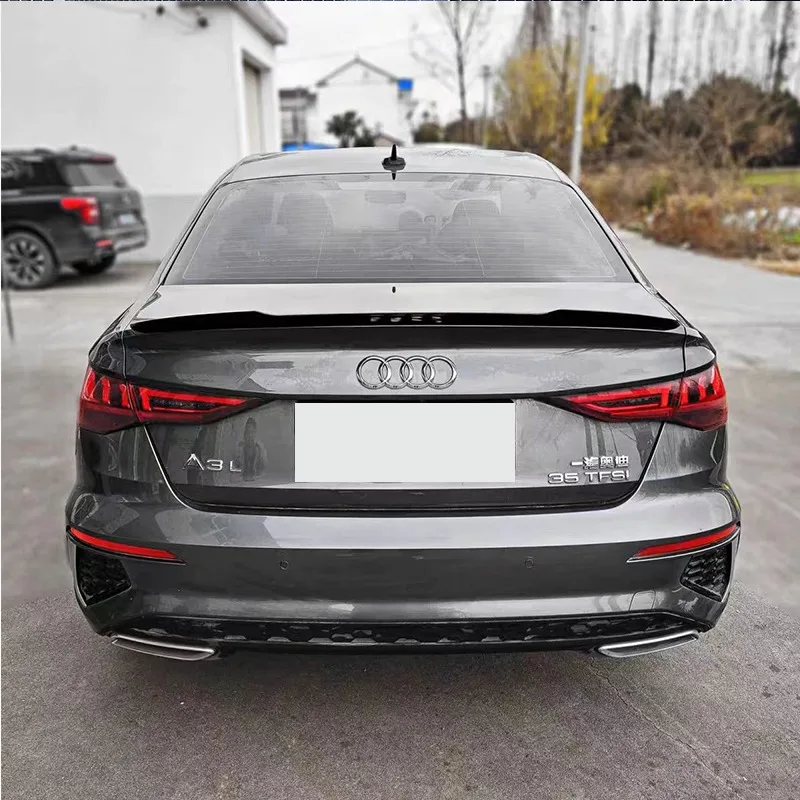For Audi A3 S3 RS3 8Y 2021-2024 Sedan M4 Style Car Rear Boot Spoiler Cap Wing Rear Trunk Roof Lip Spoiler Splitter Bodykit view 2