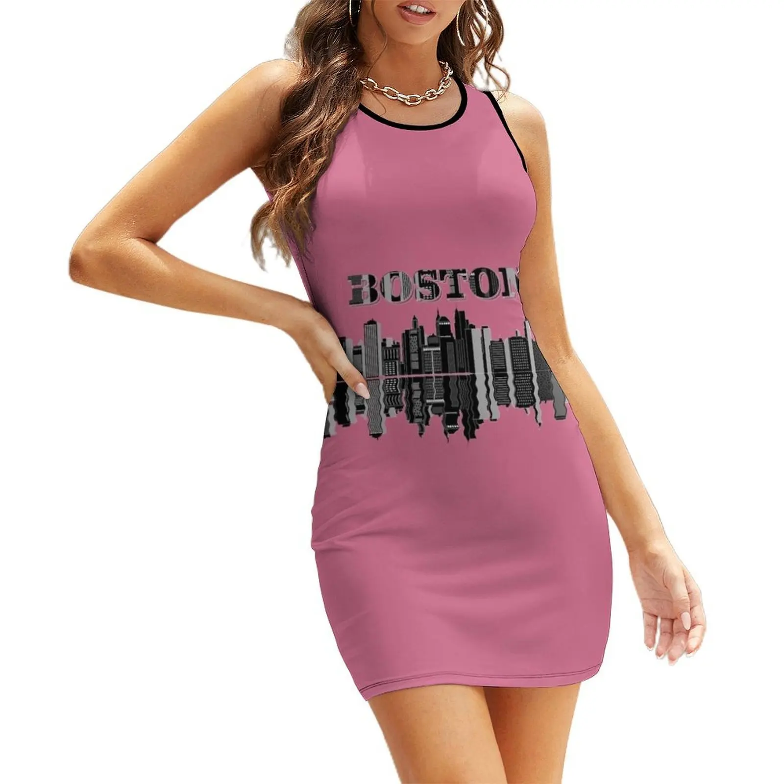 تي شيرت بوسطن والمزيد بدون أكمام فستان سهرة فساتين نسائية فاخرة فساتين سهرة
