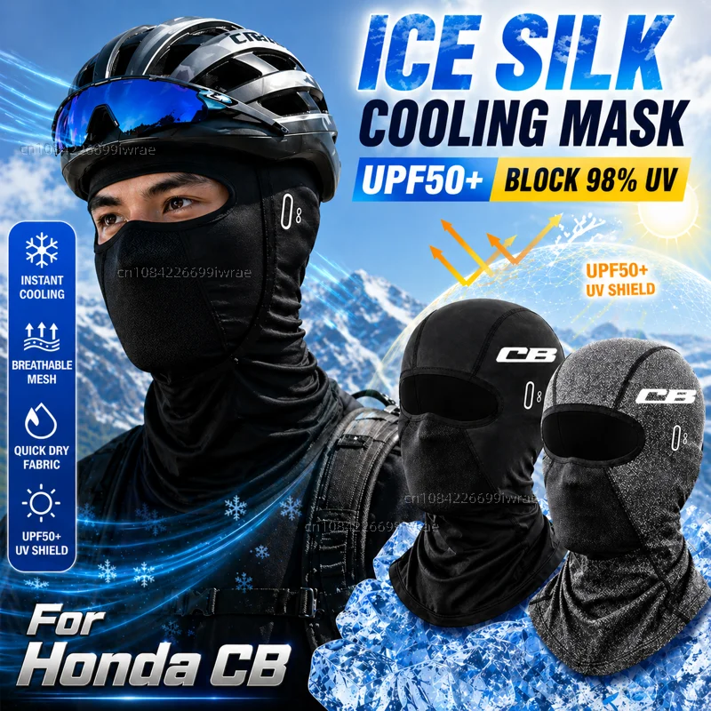 Cooling Motorcycle Balaclava Mask UPF50+ UV Protection Breathable Face Cover Summer For Honda CB 599 600F CB 400 500 CB919 CB