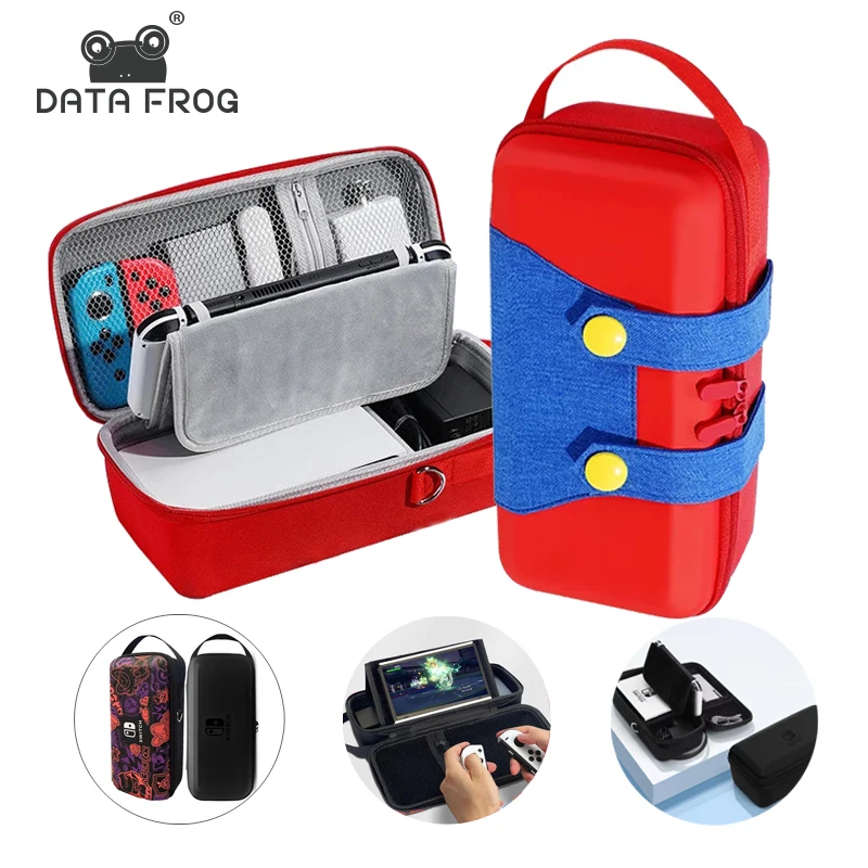 Data Frog Switch OLED/LITE Handheld Storage Bag NS Nintendo Switch Portable PU Carrying Case Protection Travel Bag