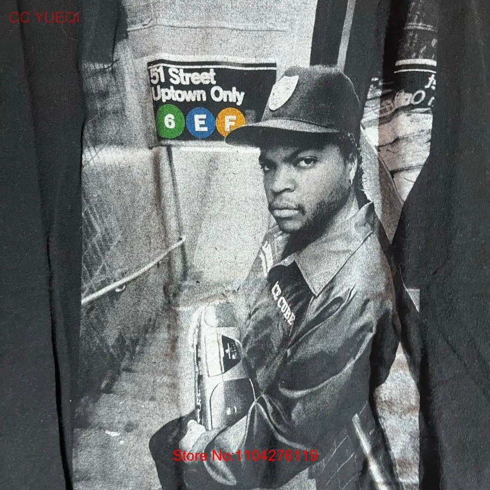 Ice cube large black graphic vintage preowned T Shirt long or short sleeves