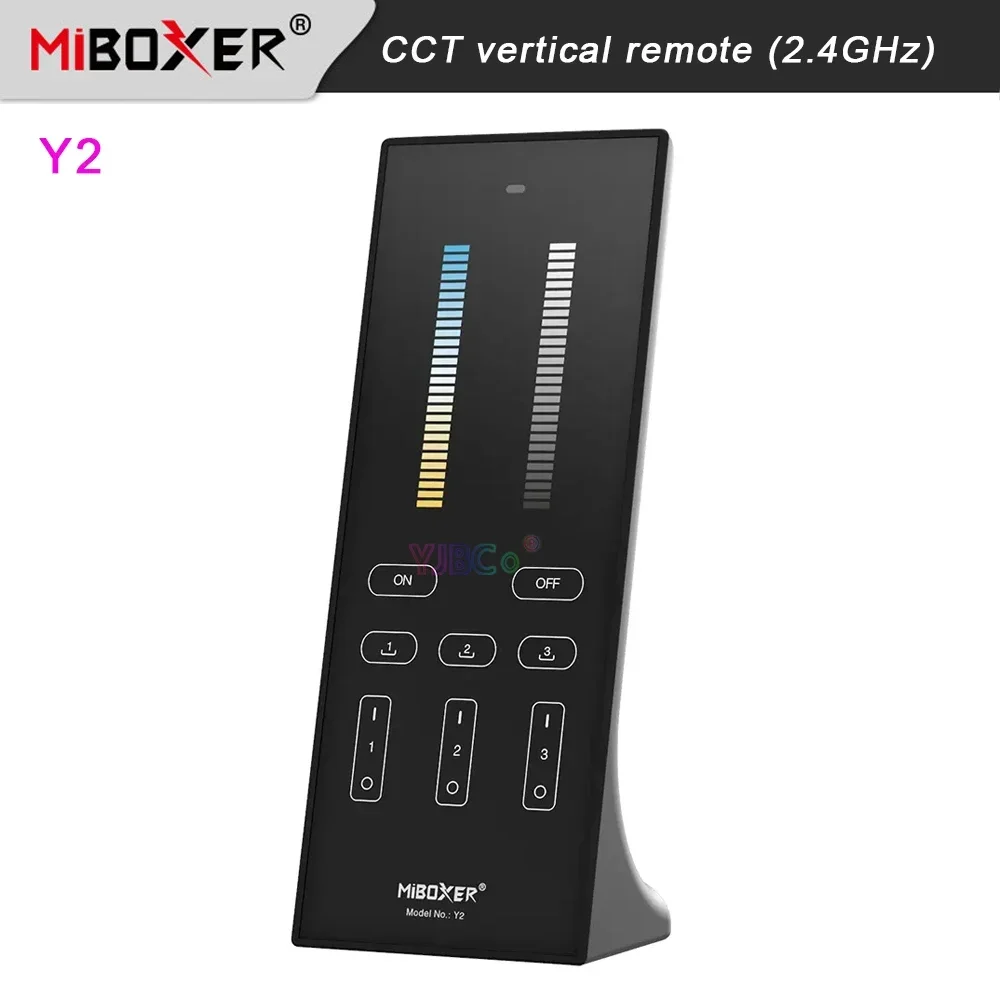 Y2 Miboxer 2.4G CCT vertical remote controller 3V Dim brightness & color temperature touch glass Dimmer Switch Save max 3 scene