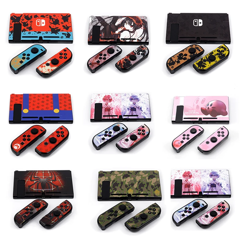 

Protective Case Hard PC Shell Anti-Shock Split Cover for Nintendo Switch Can fit into the base Cartoon case