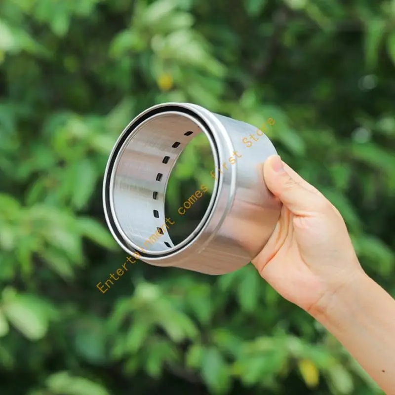 Trail Meal Stove for Camp Stops and Tea Heating, Metal Flat-Pack Cooker with Round Side Openings and Top Stand Frame for UseX