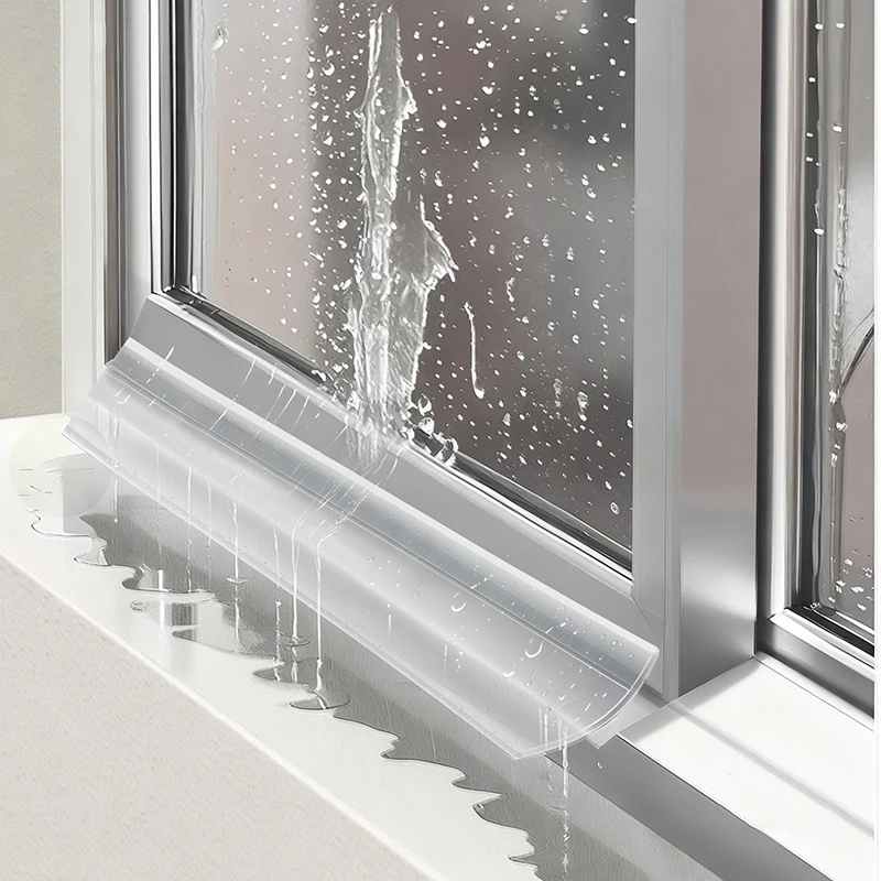 Transparent Window Edge Rainproof Blocking Bar Balcony Sill Water Guide Bar Waterproof Windproof Sealing Strip Flashing Board