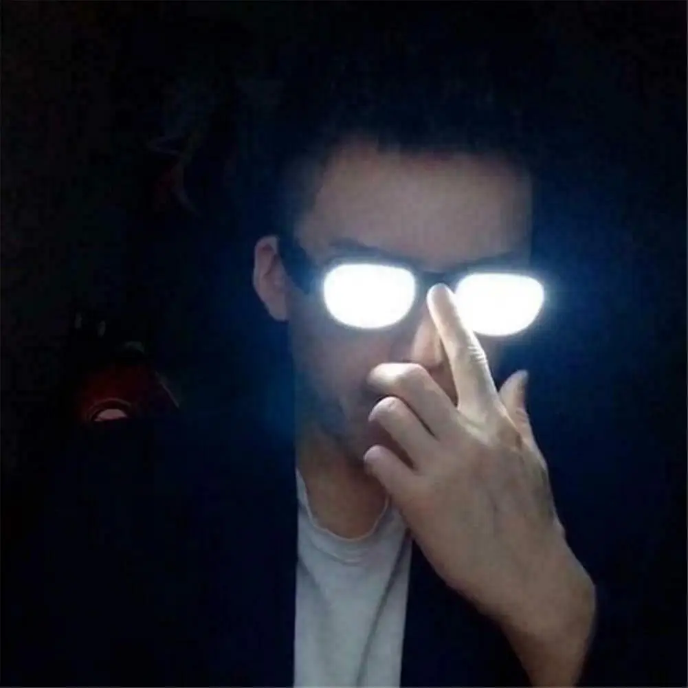 Lunettes de cosplay LED anti-casse pour fête, lunettes drôles Shoous, lunettes Anime Spoof Light Prop Club