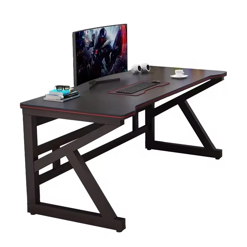 

*Desktop Computer Desk Home Modern Office Subnet Red E-sports Steel Carbon Fiber Surface K-Shape Durable Simple Bedroom Student