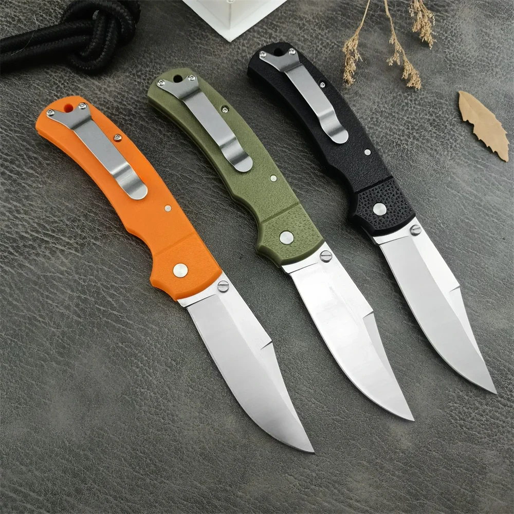 C/S DOUBLE SAFE Folding Knife 440C Drop Point Blade Nylon Fibre Handle Self Defense Tool Tactical Hunting Rescue EDC Knives