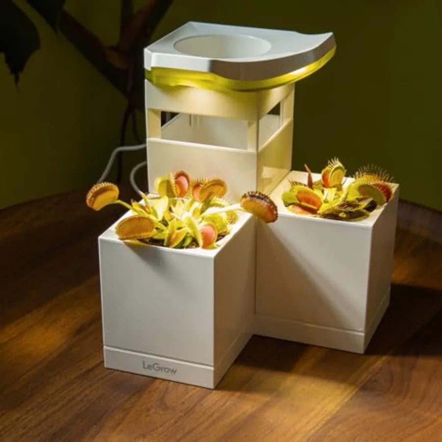 

Кашпо Venus Fly Trap с фитолампой 50000 люкс и таймером, 7 дней без полива, для домашнего выращивания, с дренажным отверстием и поддоном для самополива