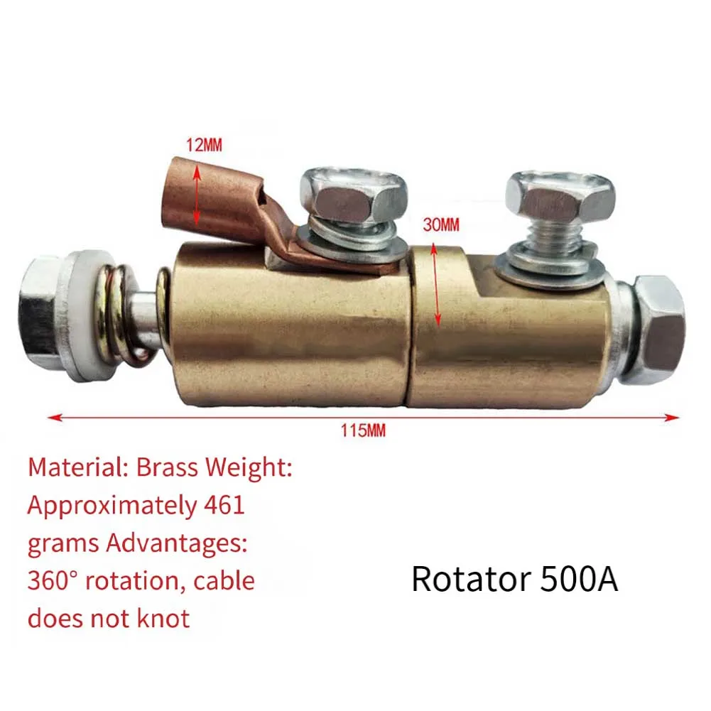 500A Welding Ground Clamp Swivel Adapter 360 Rotation for MIG for tig for plasma Cutting Tools Optimized Conductivity Brass