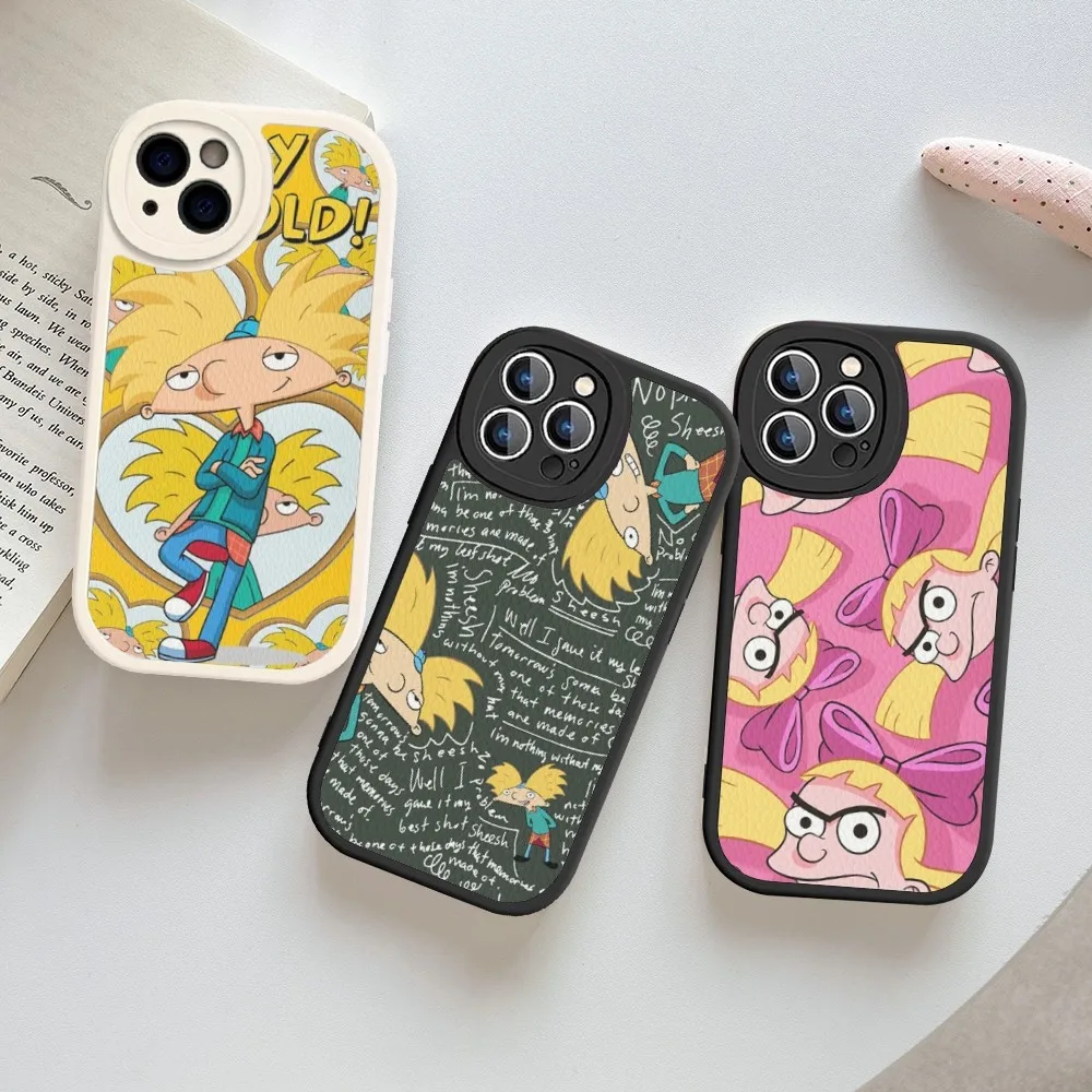 

Hey Arnolds Cartoon Phone Case Hard Leather For iPhone 14 13 12 Mini 11 14 Pro Max Xs X Xr 7 8 Plus Fundas