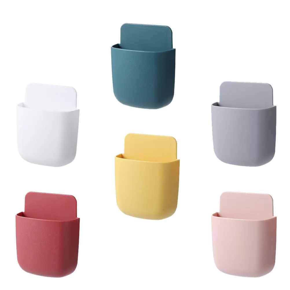 

6Pcs Remote Controller Storage Boxes ABS Plastic Self-Adhesive Wall Mounted Storage Case Organizer for Mobile