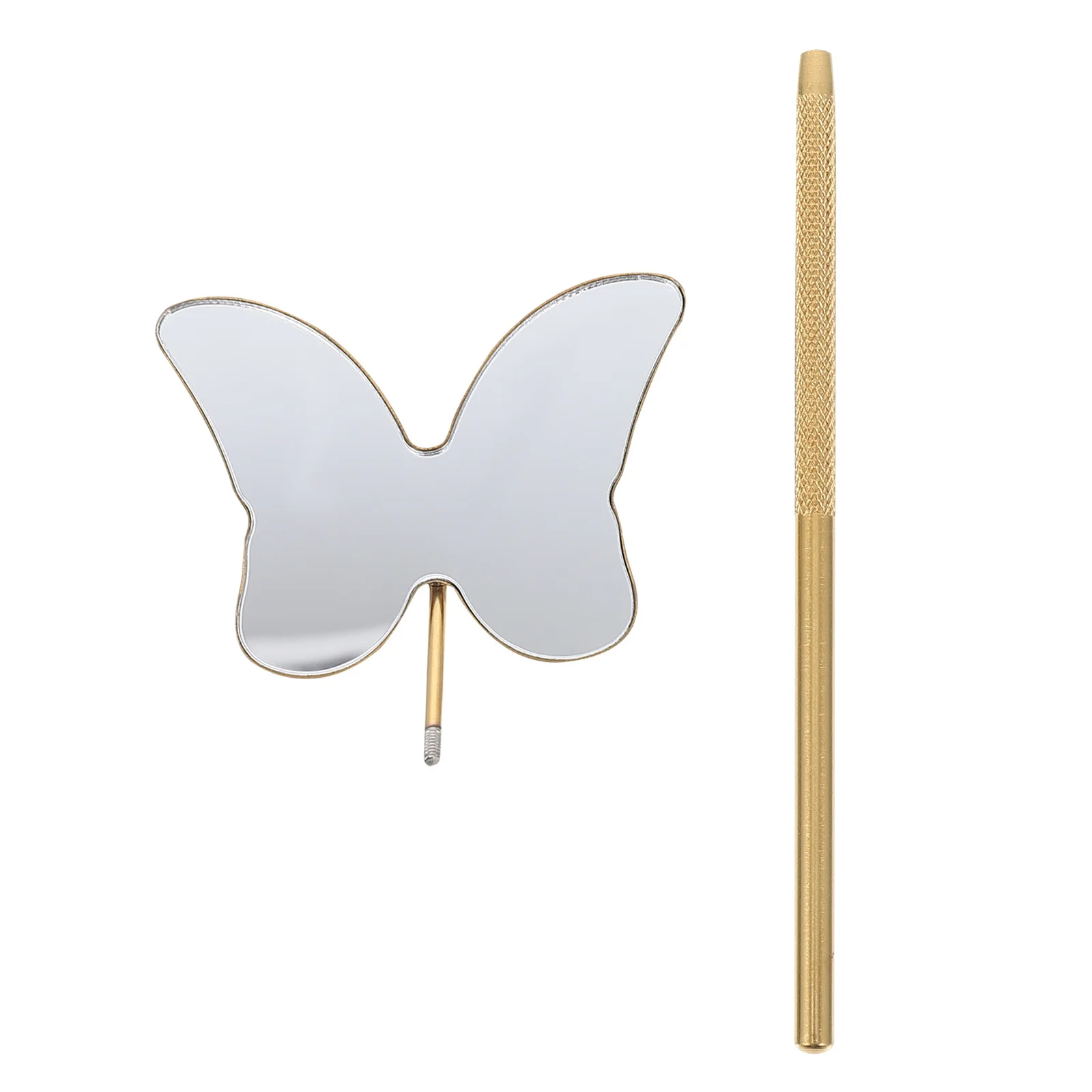 

Eyelash Mirror Stainless Steel Non Slip Handle Butterfly Shape Removable Lash Extension Supply Salon Tool