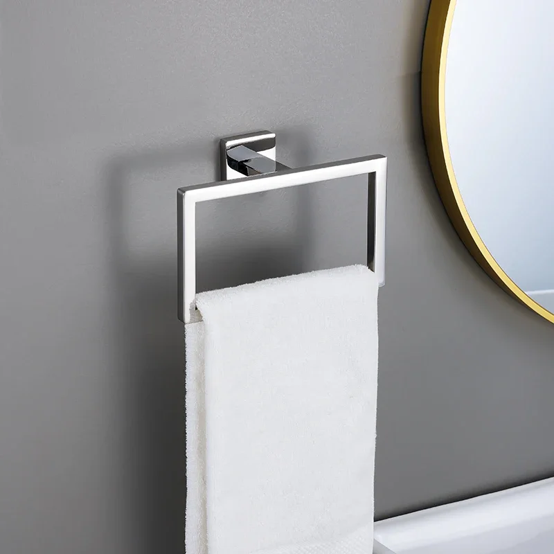 Luxury Bathroom Hardware Set Accessories Bright Silver Shelf Robe Hook Hanger Towel Bar Rack Toilet Paper Holder Stainless Steel