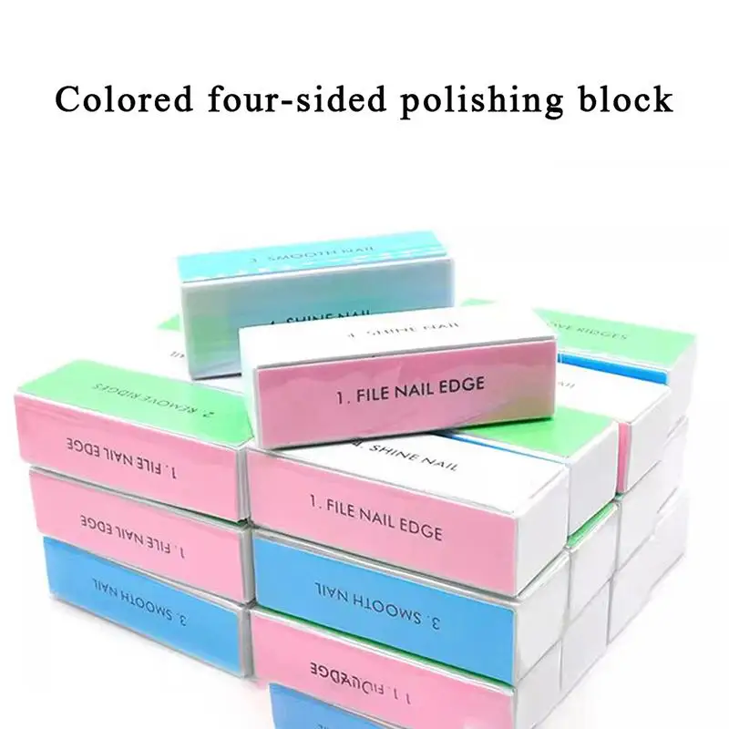 5 Pcs/Lot Nail Buffer Block 4 Way Colorful Buffing Block Shine Polisher Nail Buffing File Manicure Sanding Nail Art Tools