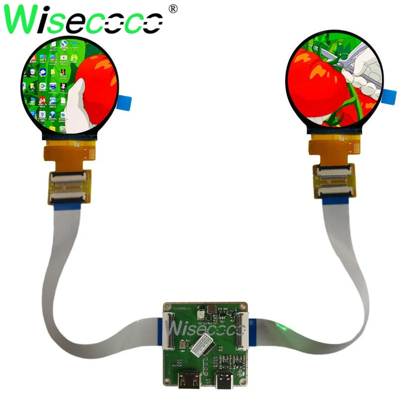 Dual LCD Display 2.1 Inch Round Display 480x480 IPS 3RGB+18RGB Circle Panel 60Hz Driver Board