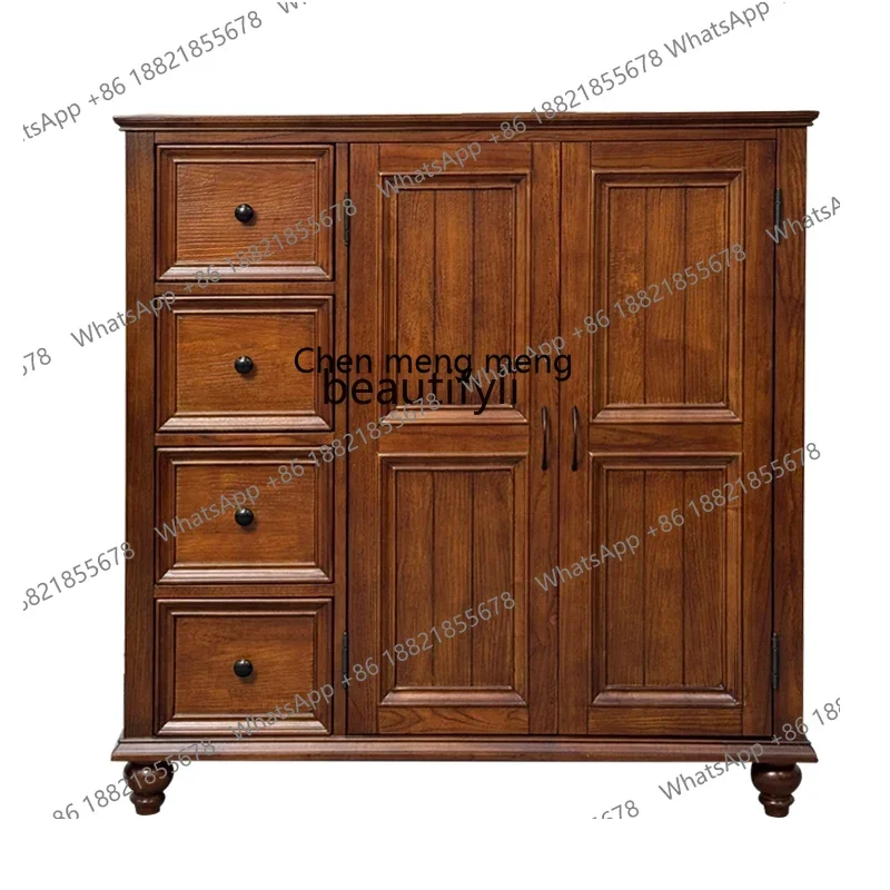 CC182American solid wood single door four side cabinet modern simple living room chest cabinet R