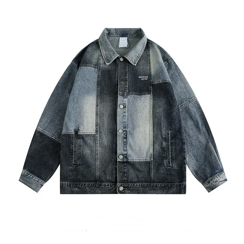 

Denim Jacket Women Spring Autumn 2023 Contrasting colors washed worn jeans Coat fashionable Loose Fitting Casual Female Top