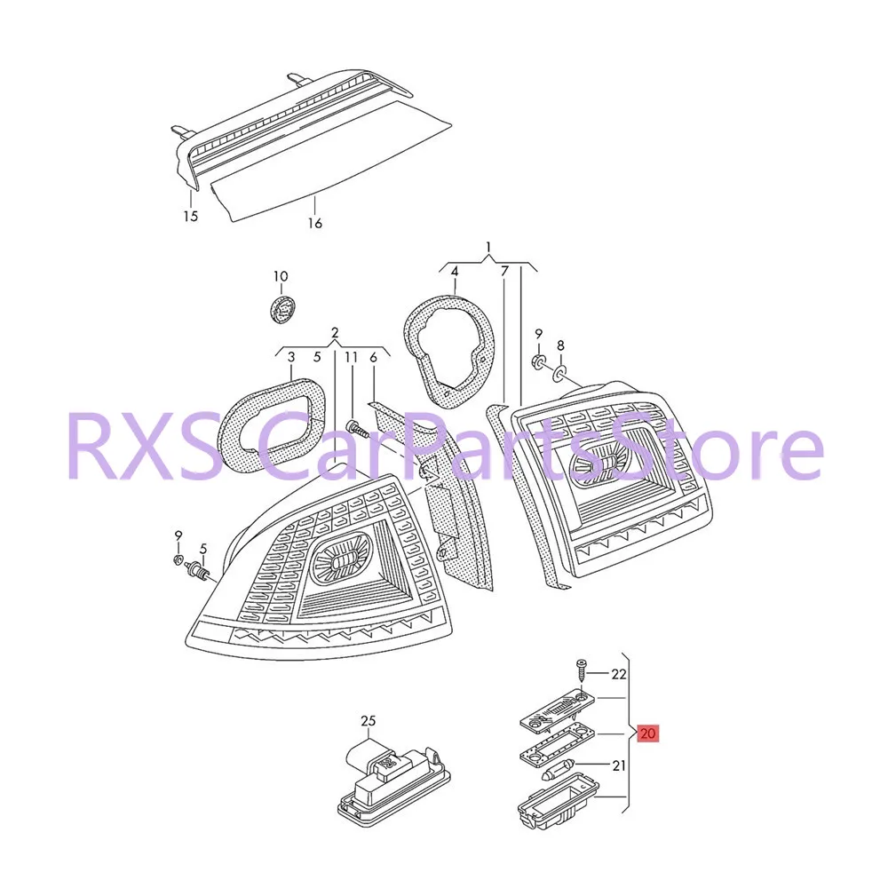 2pcs 1J6943021B License Plate Light Lamp for Golf 4 New Beetle Cabrio Polo 9N Lupo Phaeton 1J6 943 021B - view 6