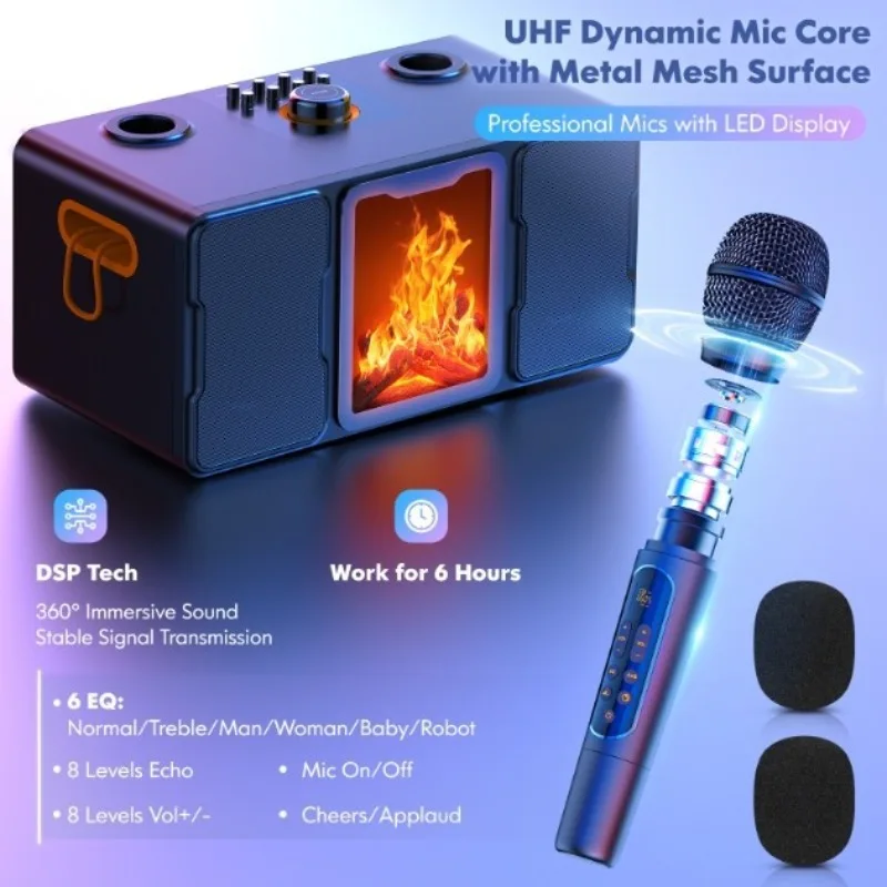 Outdoor family gathering set Karaoke artifact wireless microphone bluetooth speaker