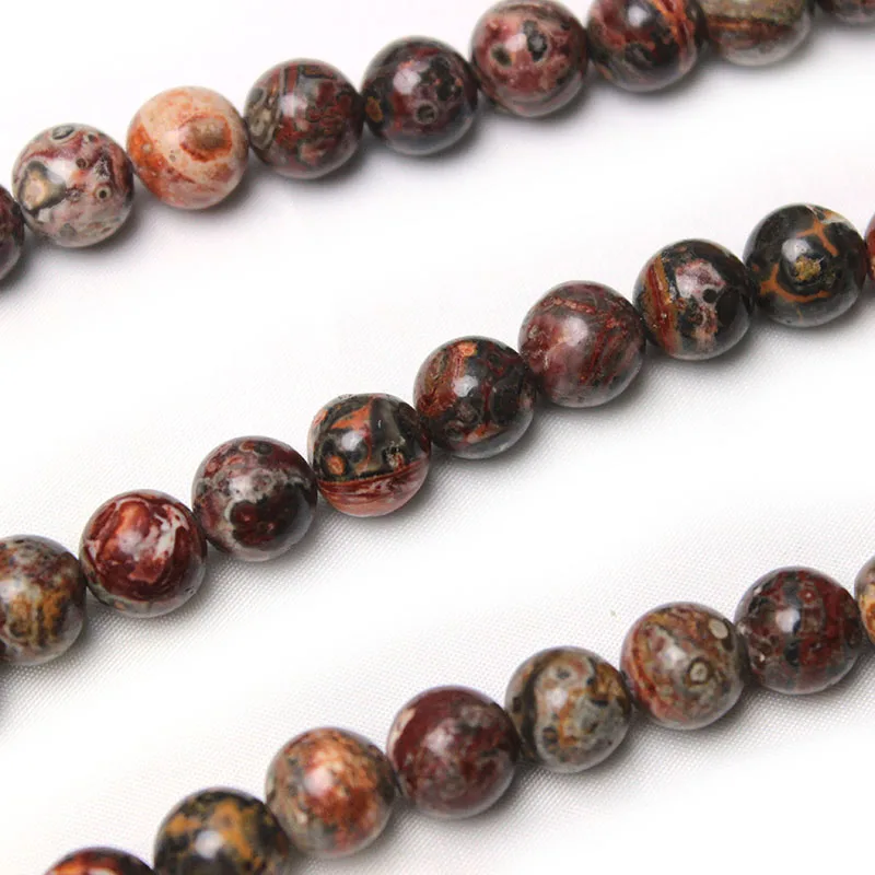 Natural Stone Leopardskin Jasper Round Loose Beads 15\