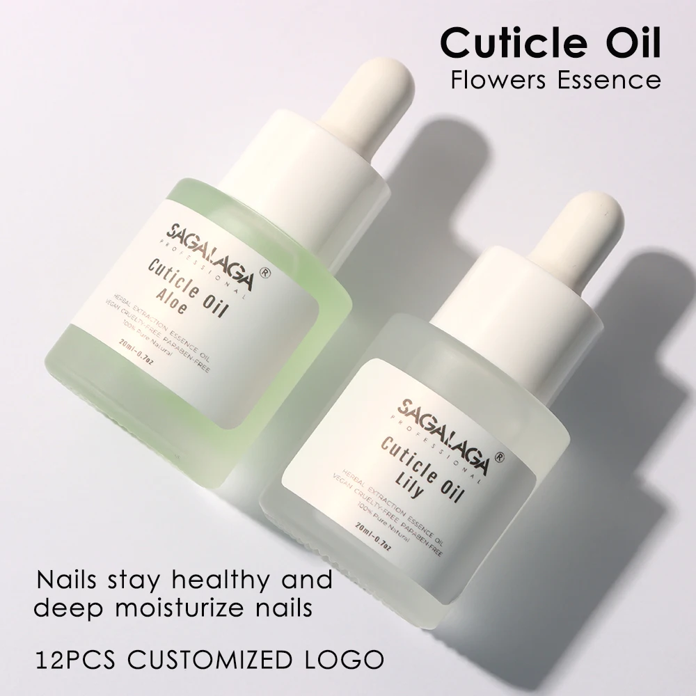 2 Bottles 20ml Cuticle Revitalizer Oil Nail Skin Conditioner Flower Essence Natural Softener Nourish Oil Nail Care Private Label