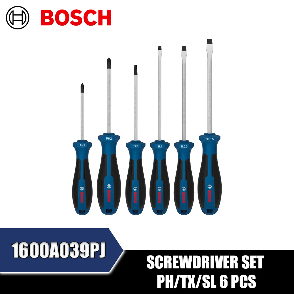 BOSCH 1600A039PJ Screwdriver Set PH/TX/SL 6PCS Hand Tools
