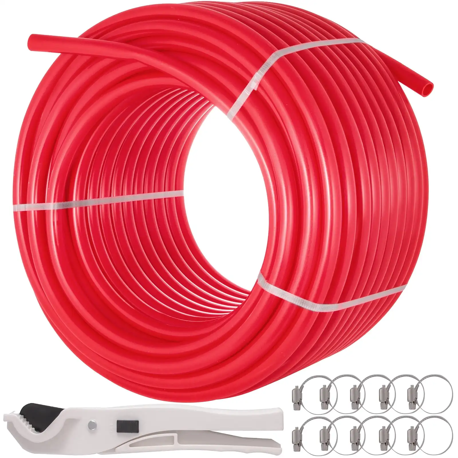 5/8 Inch x 500Ft PEX Tubing Oxygen Barrier O2 EVOH Pex-B Red Radiant Floor Heat Durable Plumbing Flexible for Residential