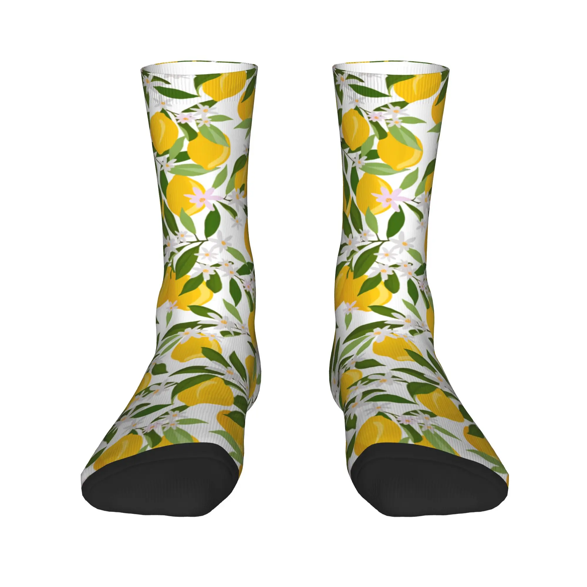 Yellow Lemon Pattern Socks  Modern Stockings Couple Soft Running Socks Winter Graphic Anti Bacterial Socks