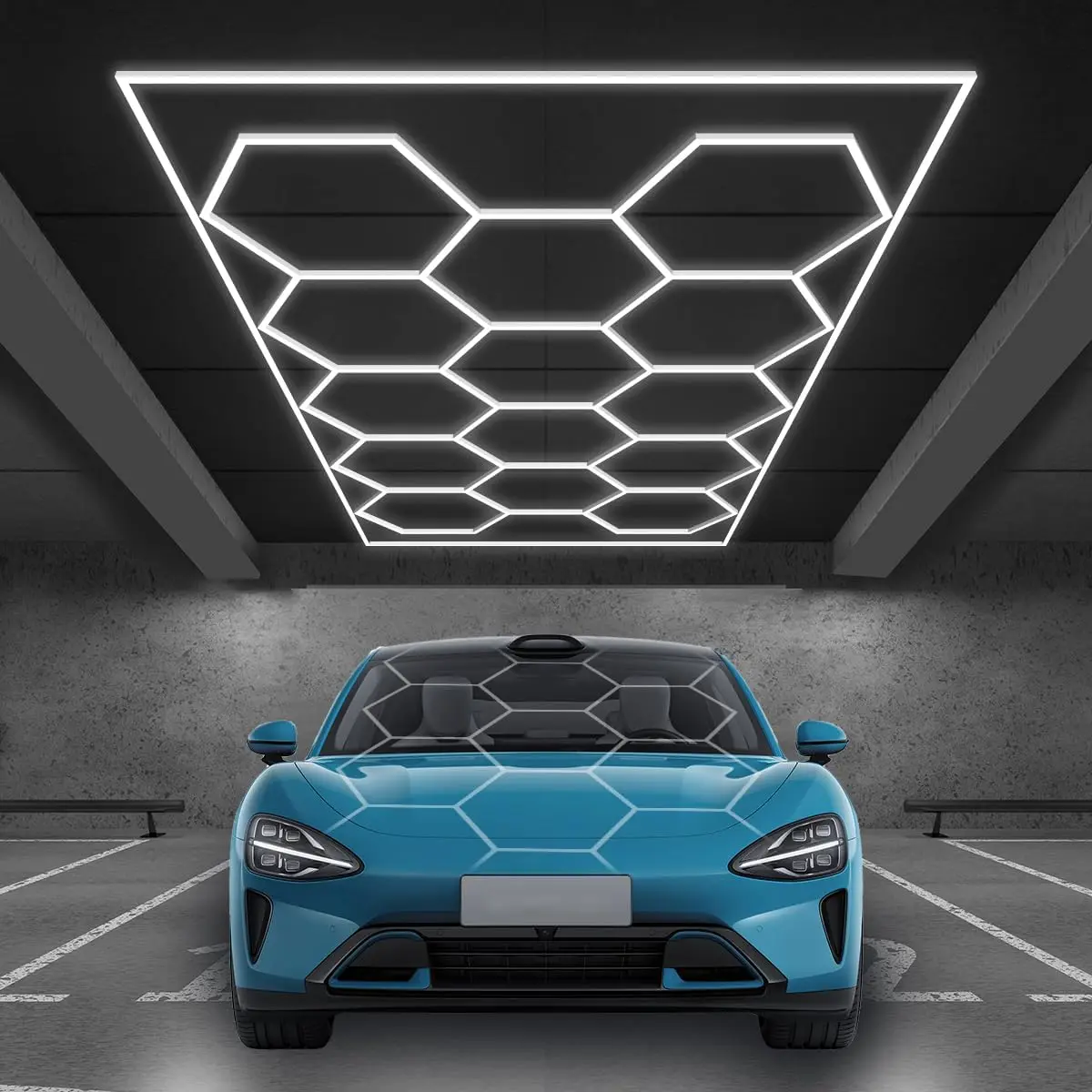 

14 Honeycomb Hexagon Light Ceiling Detailing Lamp Workshop Led Garage Lighting Lamp Car wash working lights