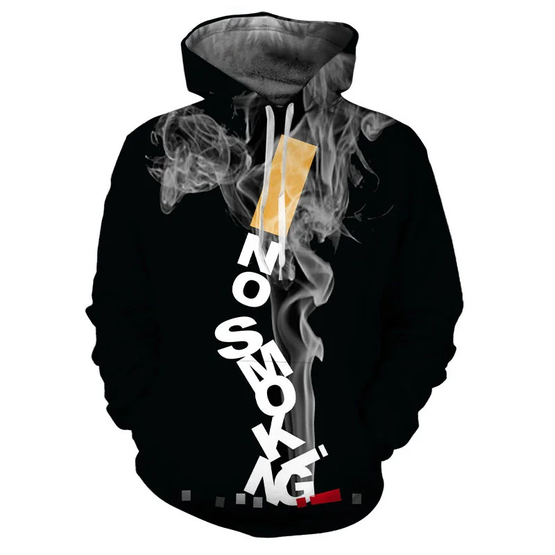 No Smoking Mens Hoodie World No Tobacco Day Pullovers Long Sleeves Sweatshirt Personality Street Long-sleeved Cool Hoodies