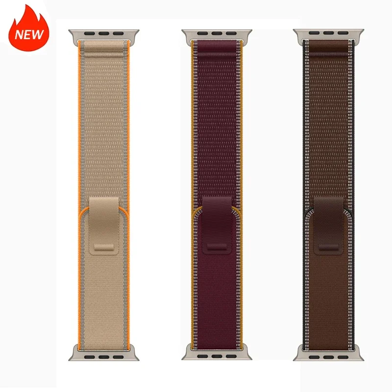 Alpine Loop NEW Burgundy Nylon Strap for Apple Watch Band 49mm 46mm 45 44 42 mm for iWatch Ultra 4 3 Series 12 11 Sport Bracelet