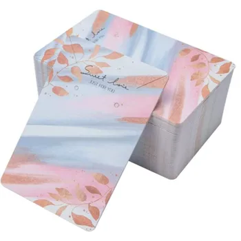 Porte-cartes d'exposition de bijoux, 50 pièces, colliers, boucles d'oreilles, étiquettes en carton pour emballage de bijoux à bricoler soi-même, fournitures pour petites entreprises