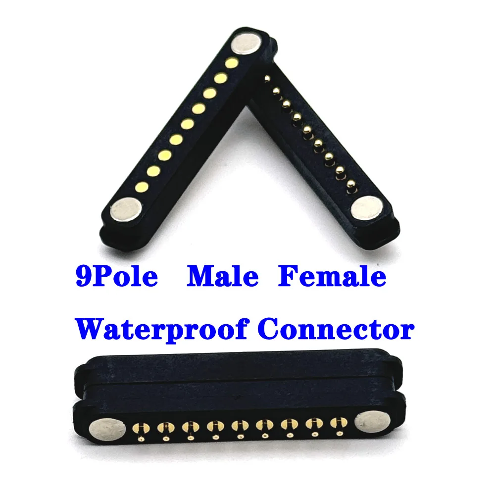 

1Pair 9Pin Magnetic Pogo Pin Connector 9 Pogopin Male Female 2.54 MM Spring Loaded DC Magnet Connector Power Socket