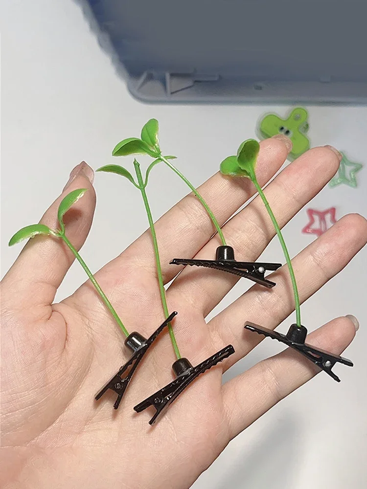 20/10/5/3/1 قطعة مقاطع الشعر تنبت لطيف مع رؤساء العشب مضحك النبات دبابيس الشعر للأطفال الإبداعية إكسسوارات الشعر للفتيات والنساء