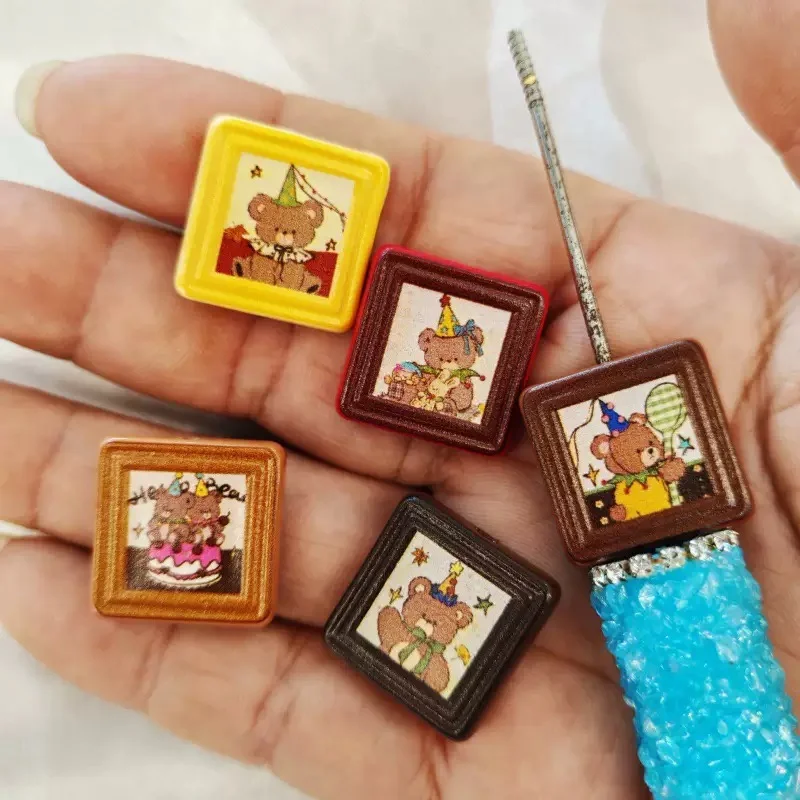 New arrived 50pcs/lot 20mm color pattern print geometry square shape acrylic straight hole beads diy jewelry garment accessory