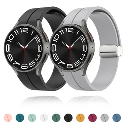 Silicone Strap For Samsung Galaxy Watch 6 Classic 43MM 47MM Watch 5 Pro 45MM Watch 6 5 40MM 44MM Magnetic Buckle Bracelet Strap