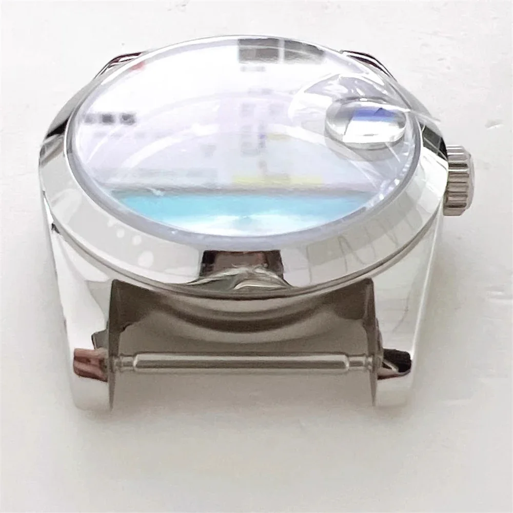 High Quality 36mm Watch Case Strap Set, Oyster Perpetual Watch Case Sapphire Glass Case for NH35 NH36 Movement Transparent parts